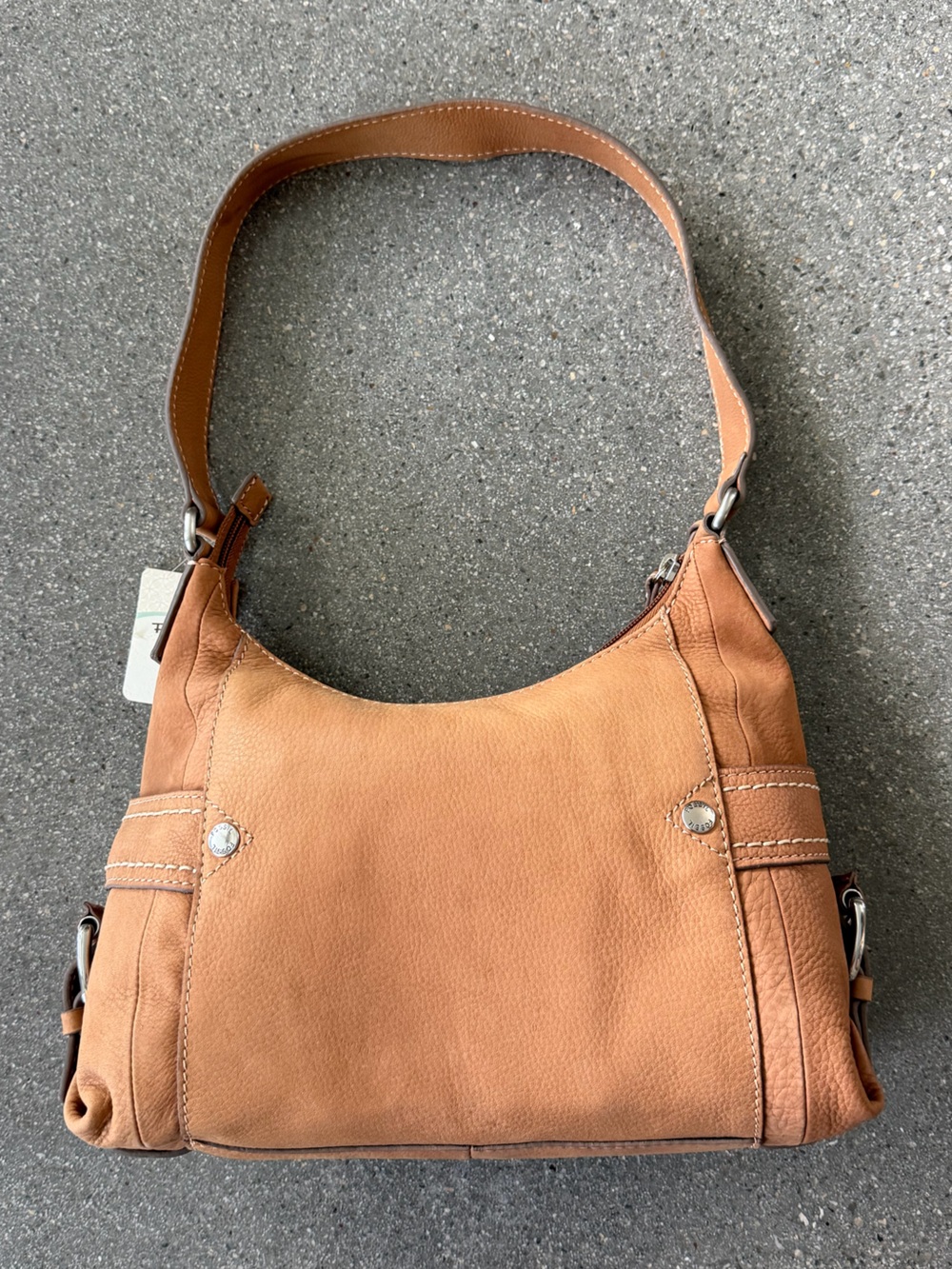 Fossil Tan Leather Shoulder Bag